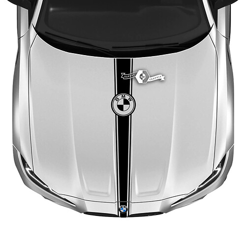 2021+ BMW M4 M3 G80 G82 G83 Logo Hood M Center Cut Vinyl Decal Sticker