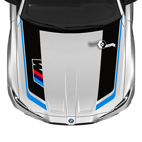 2022+ BMW M4 M3 G80 G82 G83 M Performance Hood M Color Logo Vinyl Decal Sticker 2 Colors
