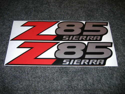 2 Gmc Z85 Sierra Factory Decals Stickers Red Lr
