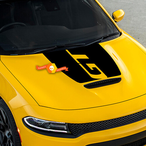 GT Hemi Hood Dodge Charger Blackout Vinyl Decal Sticker