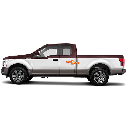 Ford F-150 Supercab not Crew Vinyl Sticker Decal Wrap Kit - Rally Stripes