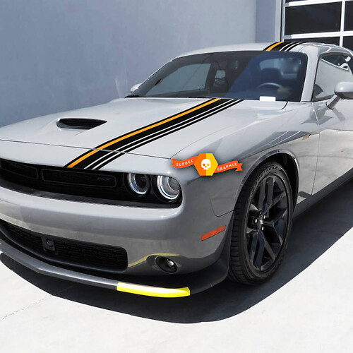 Style Rally Over the Car stripe kit Sticker Decal Kit 2 Colors Vinyl Decal Sticker for Dodge Challenger
