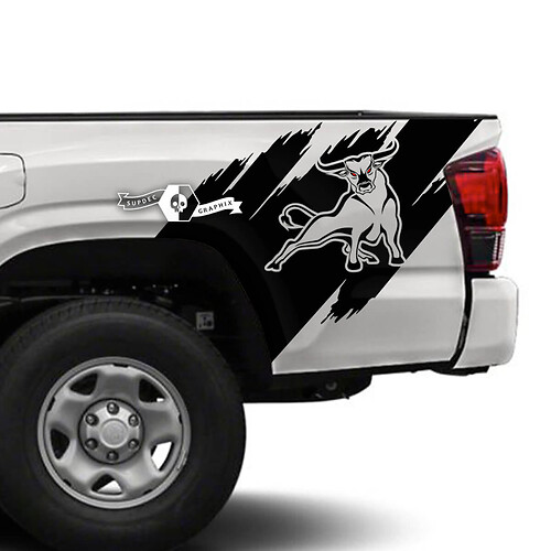Pair Toyota Tacoma SR5 Bed Side Mud Splash Destroyed Vinyl Decals Graphic Sticker