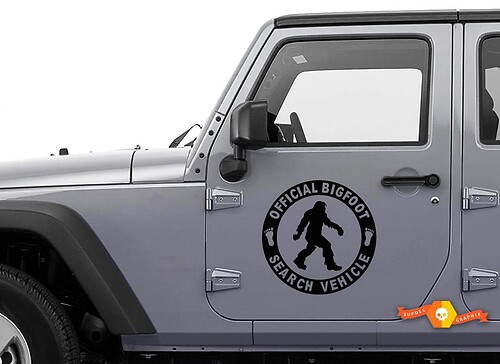 Official Bigfoot Search Vehicle - Set - Vinyl Door Sticker Decal Sasquatch car truck 4x4