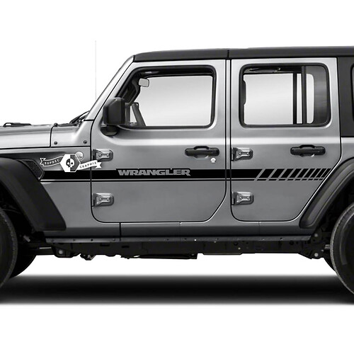 Pair Jeep Wrangler Unlimited Doors Fender Side Stripe Vinyl Sticker Decal