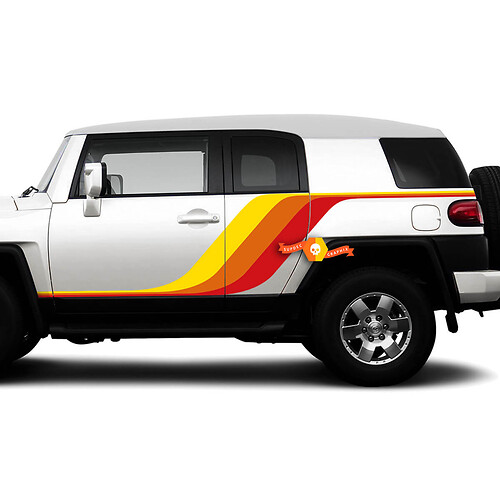 Toyota FJ Cruiser Side Retro Vintage Side Door Stripes Sticker Decal Graphics