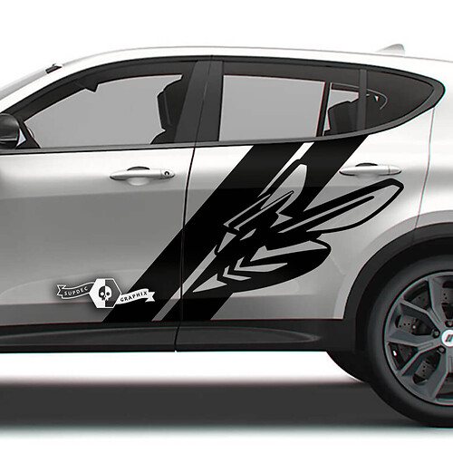 Pair Dodge Hornet Doors Splash Stripe Honeycomb Vinyl Decals Stickers