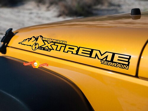 PAIR Jeep Sticker Decal XTREAM WRANGLER Hood Sticker Decal rubicon sahara JK CJ TJ YJ