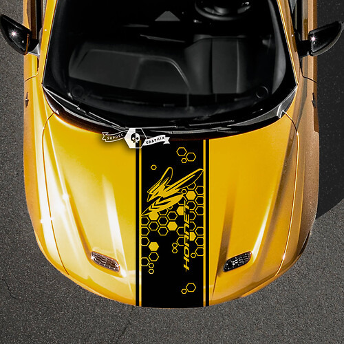Hood Dodge Hornet Stripes Wrap  Honeycomb Vinyl Decals Sticker