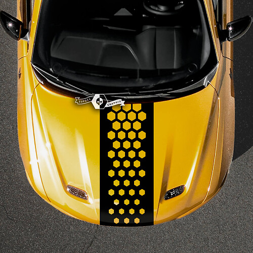 Hood Dodge Hornet Stripes Wrap Honeycomb Vinyl Decals Sticker