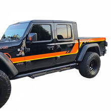 Pair Jeep Gladiator Side Doors Bed Fender Stripes Style Vinyl Decal Sticker Graphics kit 2 Colors 2