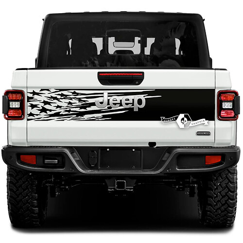  Jeep Gladiator USA Flag Stickers Decals Vinyl Graphics Tailgate Bed Vinyl Stickers Decals