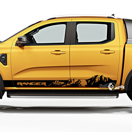 2x Ford Ranger Doors Mountains Racing Stripes Rocker Panel Truck Logo Stripes Graphics Vinyl Stickers Decals 