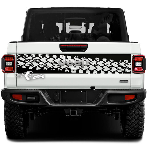  Jeep Gladiator Wrap Mud Tire Track Stickers Decals Vinyl Graphics Tailgate Bed Vinyl Stickers Decals