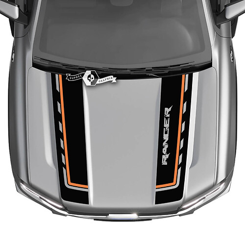 Ford Ranger Hood Logo ລູກບານລົດລາວ Stripes Splitted Graphics Stickers Decals  2 ໂລກ
