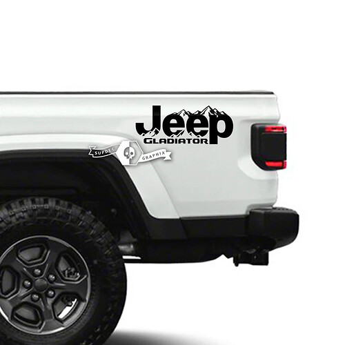 Pair of Jeep Gladiator Side Mountains Stickers Decals Vinyl Graphics 