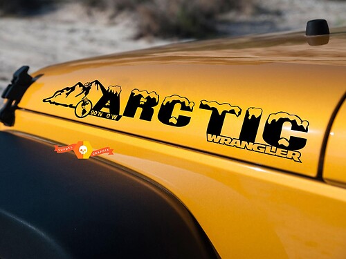 PAIR Jeep Sticker Decal ARCTIC WRANGLER Hood Sticker Decal rubicon sahara JK CJ TJ YJ