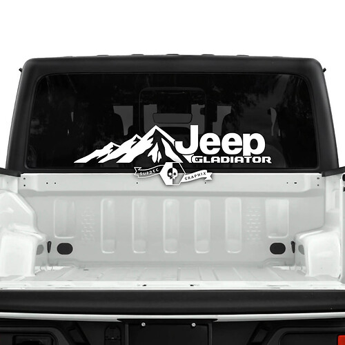 Jeep Gladiator Rear Window Forest Mountains Stickers Decals Vinyl Graphics 