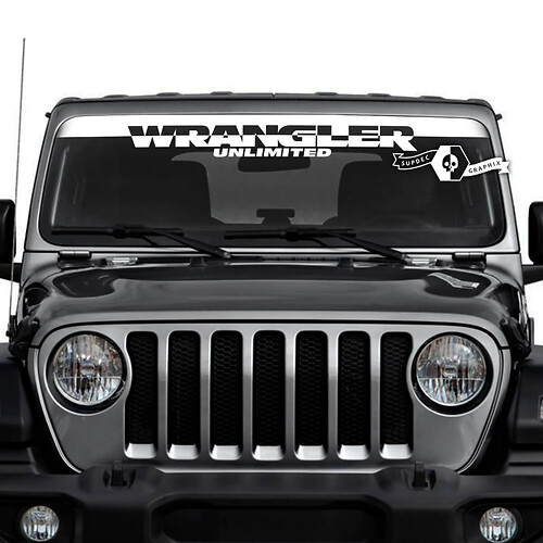 Jeep Wrangler Unlimited Windshield Logo Stickers Decals Vinyl Graphics