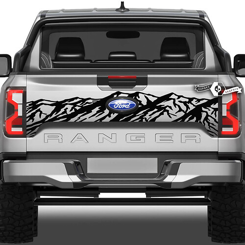 Ford Ranger Wrap Mountains Splash Wrap Tailgate Bed Side Vinyl Stickers Decals