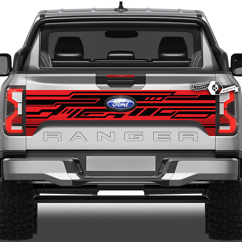 Ford Ranger ପର୍ଦା ଜ୍ୟୋମେଟ୍ରି ସ୍ପ୍ଲାଶ ପର୍ଦା ଟେଲଗେଟ୍ ବେଡ୍ ଭିନିଲ୍ ସ୍ଟିକର୍ ଡିକାଲ୍ 2 ରଙ୍ଗରେ
