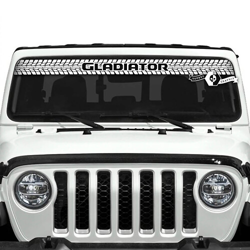 Jeep Gladiator Windshield Logo Tire Track  Stickers Decals Vinyl Graphics