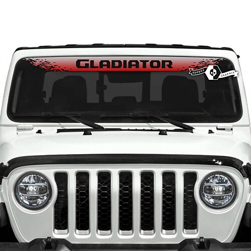 Jeep Gladiator Windshield Logo Stickers Decals Vinyl Graphics Gradient