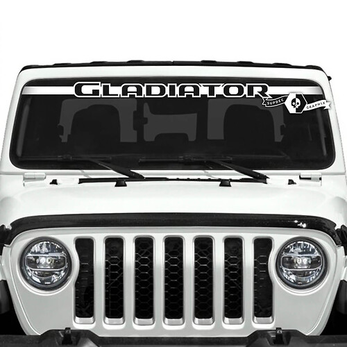 Jeep Gladiator Windshield Logo Trim Outline Stickers Decals Vinyl Graphics
