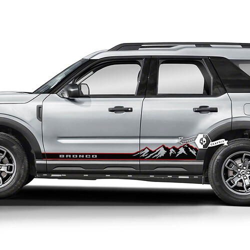 2x Ford Bronco Mountains Forest Doors Side logo Trim Decals Stickers 2 Colors
