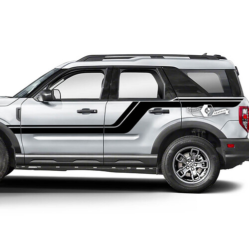 2x Ford Bronco Hood Doors Up Side Hood Fender Line Decals Stickers