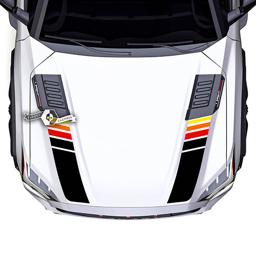 Toyota Sequoia Hood Retro Vintage Classic Colors Vinyl Stickers Decal fit to Toyota Sequoia Spilled 