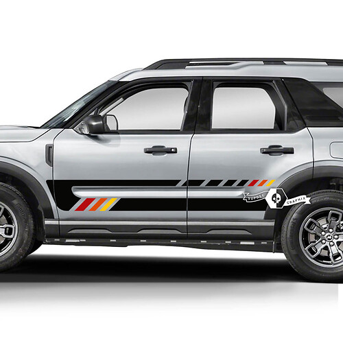 2x Ford Bronco Doors Side SunSet Vintage Classic Colors Decals Stickers