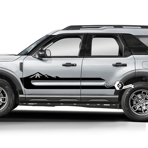 Pair Ford Bronco Doors Side Mountains Decals Stickers