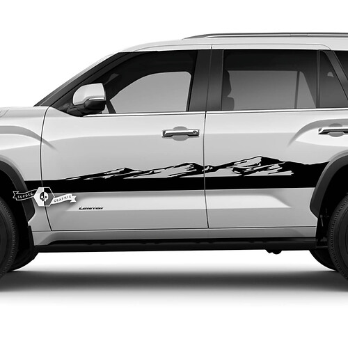 Pair Toyota Sequoia Doors Rear Fender Stripe Graphics Mountains Vinyl Stickers Decal fit Toyota Sequoia 