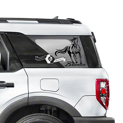 Pair Ford Bronco Side Window Logo Vinyl Graphics Stickers Decals 