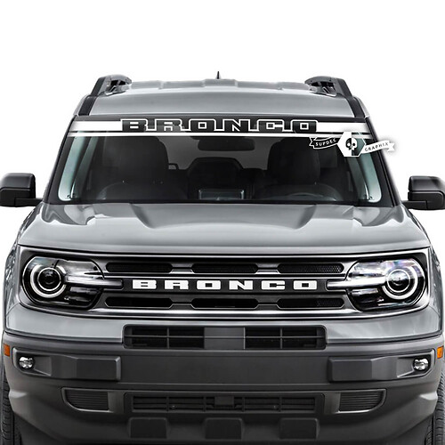 Ford Bronco Window Windshield Front Logo Trim Stripes Graphics Stickers Decals
