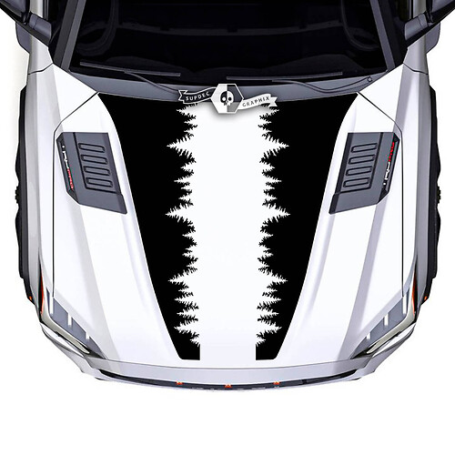 Toyota Sequoia Hood Forest Sequoia Trees Double Split Vinyl Decal Stickers fit to Toyota Sequoia 