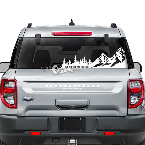 Ford Bronco Rear Window Forest Mountain Vinyl Graphics Stickers Decals
