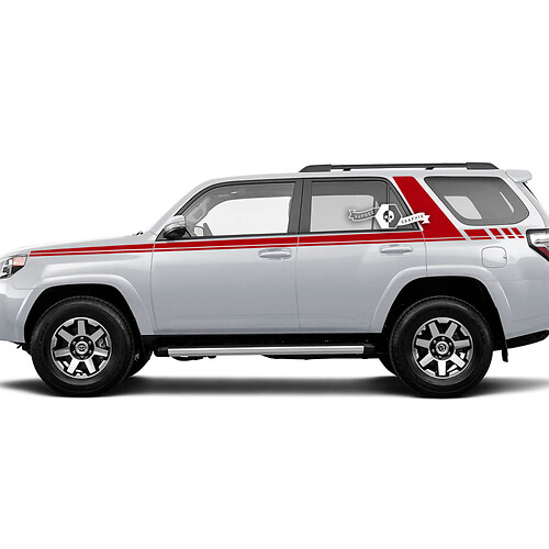 Pair Body Doors Stripes Lines Trim Style Side Vinyl Sticker Decal fit to Toyota 4Runner TRD Fifth generation