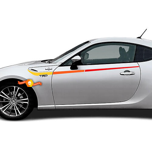 Pair Toyota TRD GT86 JDM SunSet Retro Racing Vintage Stripes Vinyl Decal Stickers Set 3 Colors