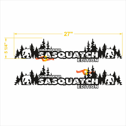 Sasquatch Commander Trees hood Decals Stickers