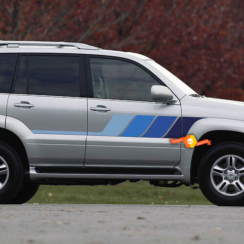 Lexus GX470 Toyota Land Cruiser Prado Retro Vintage Stripes Side Sticker Decal Graphics 1