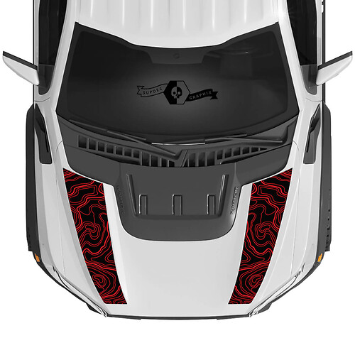 Ford Raptor Карта на контурната линия на капака на F150 SVT Худ винилови декали графики винилови стикери 2022+
