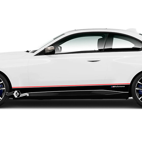 Pair BMW M2 M240 G42 F22 F87 M Performance Rocker Panel Side Stripes Doors Stripe M Vinyl Decal Sticker 2 Colors