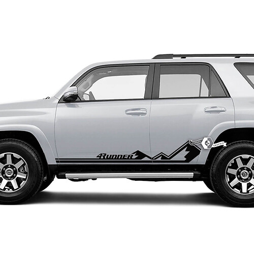 Pair 4Runner Side Door Vinyl Mountains Rocker Panel Stripe Vinyl Decals Stickers for Toyota 4Runner TRD 