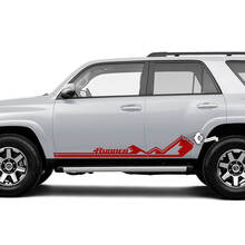 Pair 4Runner Side Door Vinyl Mountains Rocker Panel Stripe Vinyl Decals Stickers for Toyota 4Runner TRD  2