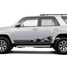 Pair 4Runner Side Door Vinyl Mountains Rocker Panel Lines Stripe Vinyl Decals Stickers for Toyota 4Runner TRD  2
