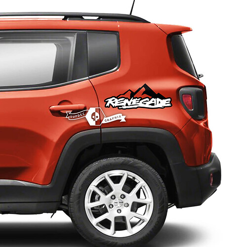 Pair Jeep Renegade Side Fender Mountains Graphic Vinyl Decals Sticker 2 Colors