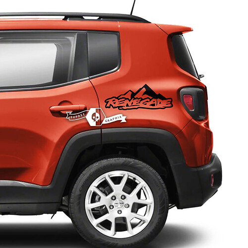 Pair Jeep Renegade Side Fender Mountains Graphic Vinyl Decals Sticker