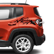 Pair Jeep Renegade Side Fender Mountains Logo Graphic Vinyl Decals Sticker 2
